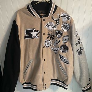 Starter black Label/NBA Color Block Varsity Jacket Urban Outfitter Exclusive XL